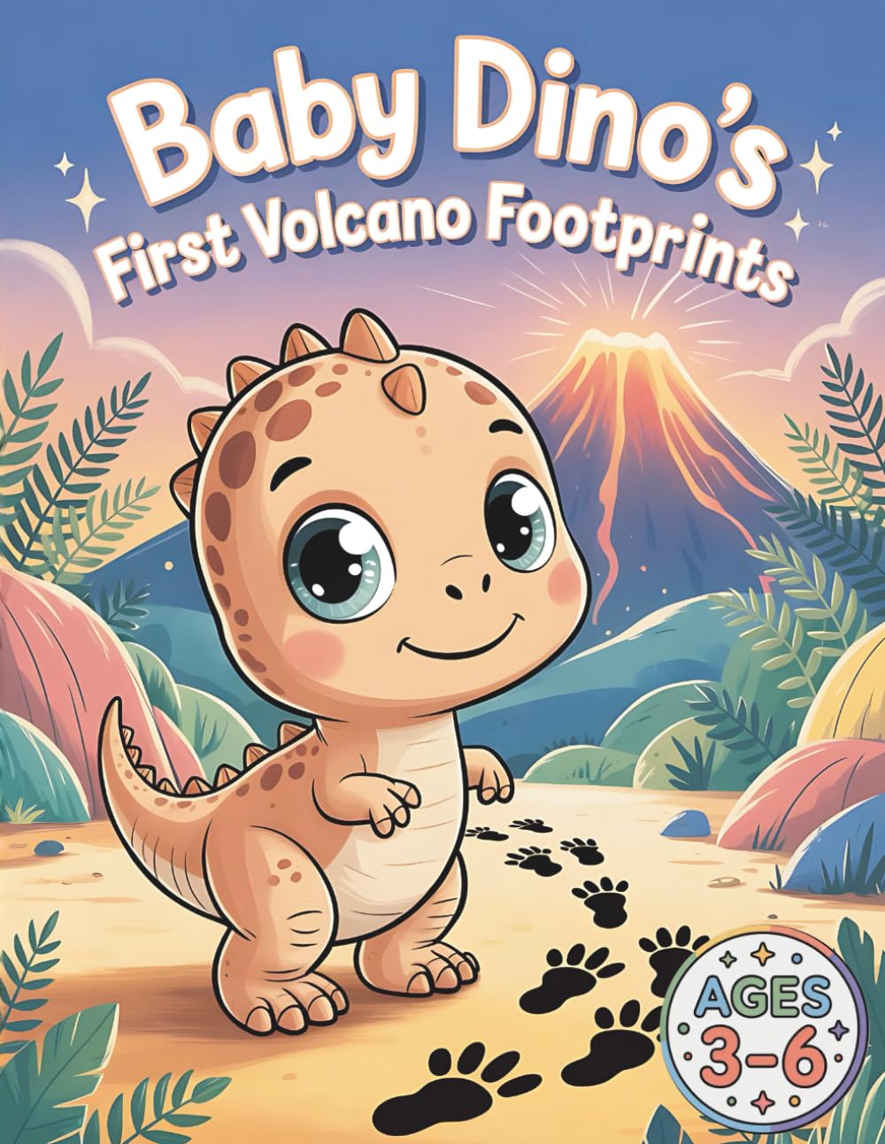 Baby Dino’s First Volcano Footprints: A Fun Dinosaur Coloring Adventure About Curiosity and Discovery for Kids Ages 3–6