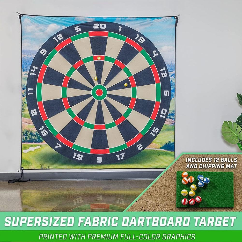Golf Chipping Game with Sticky Balls and Darts, Golf Practice Mat Kits Indoor Outdoor Golf Accessories for Adult Family Yard Game