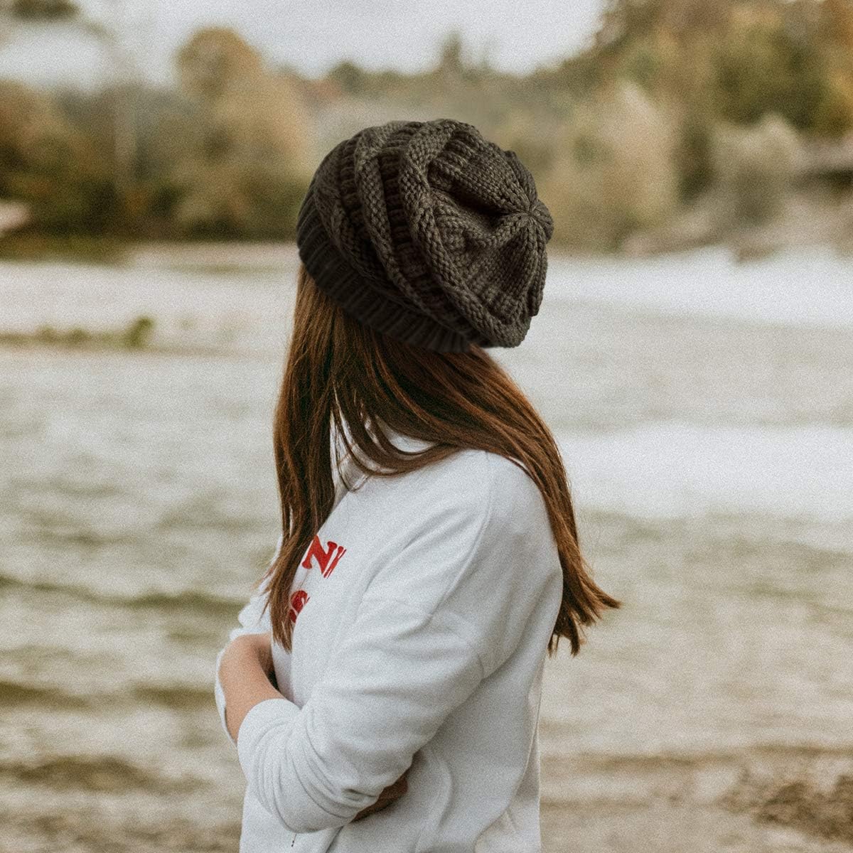 Somaler Knit Beanie Hat for Women Oversize Chunky Winter Slouchy Beanie Hats Ski Cap - Image 6