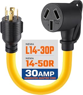 Tellegloww Generator to Dryer Adapter Cord NEMA L14-30P to 10-50R