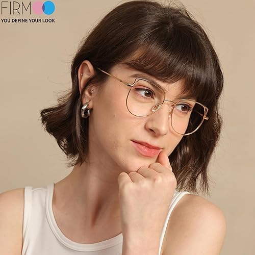 Miniatura 3 de Firmoo Lentes de bloqueo de luz azul ojo de gato para mujer, lentes de computadora ligeros de metal con filtro de luz azul