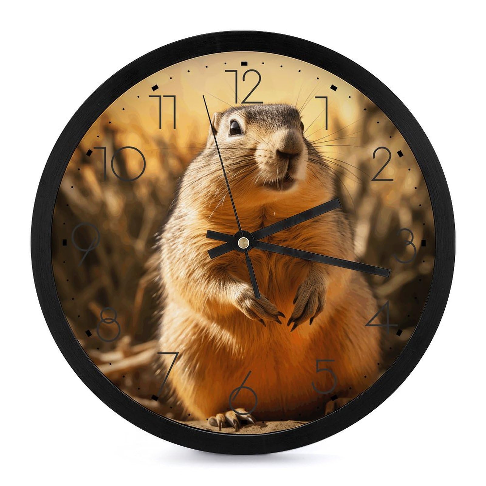 Horloge murale numérique à piles motif marmotte pour grand salon moderne