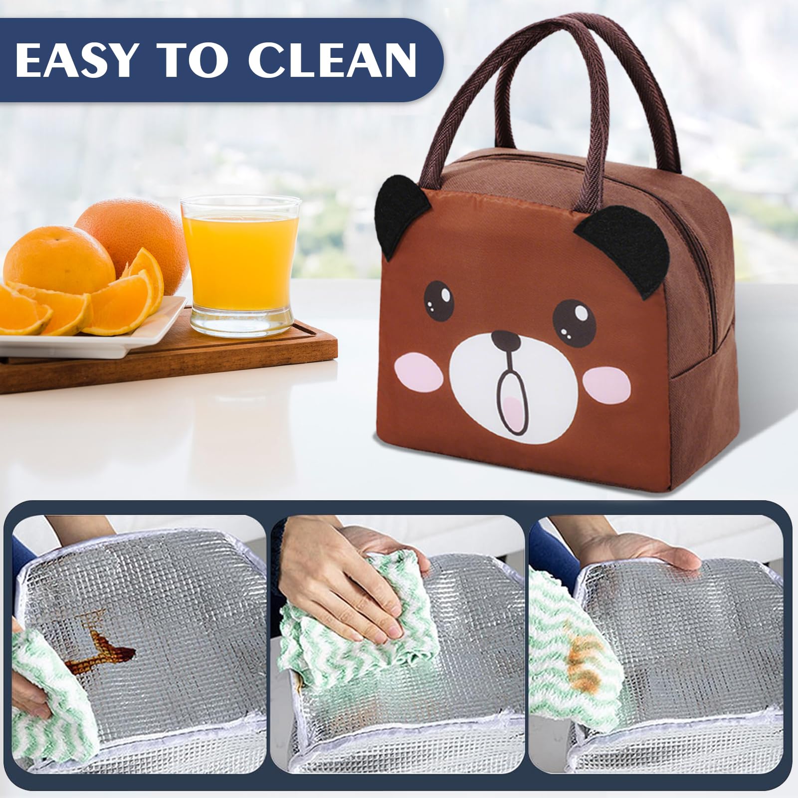 Lunch Bags Tote Cooler Bag Insulated Reusable Lunch Tote Bags Cartoon Portable Lunch Box Bag for Work Office — view 6
