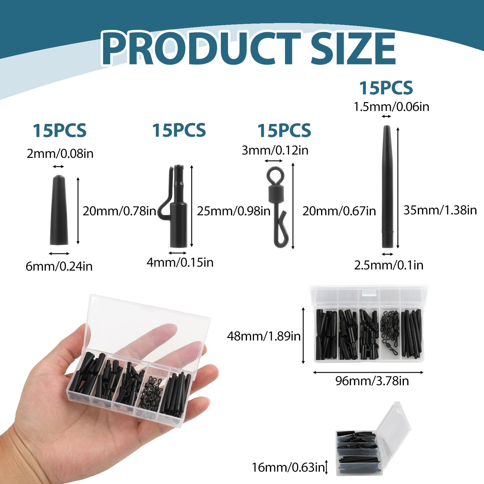 Kit De 60 Piezas para La Pesca De Carpas - Clips De Plomo, Manguitos Anti-Enredos, Giratorios De Cambio RáPido Y Ganchos De Goma, Accesorios Completos para Principiantes Y Pescadores Experimentados