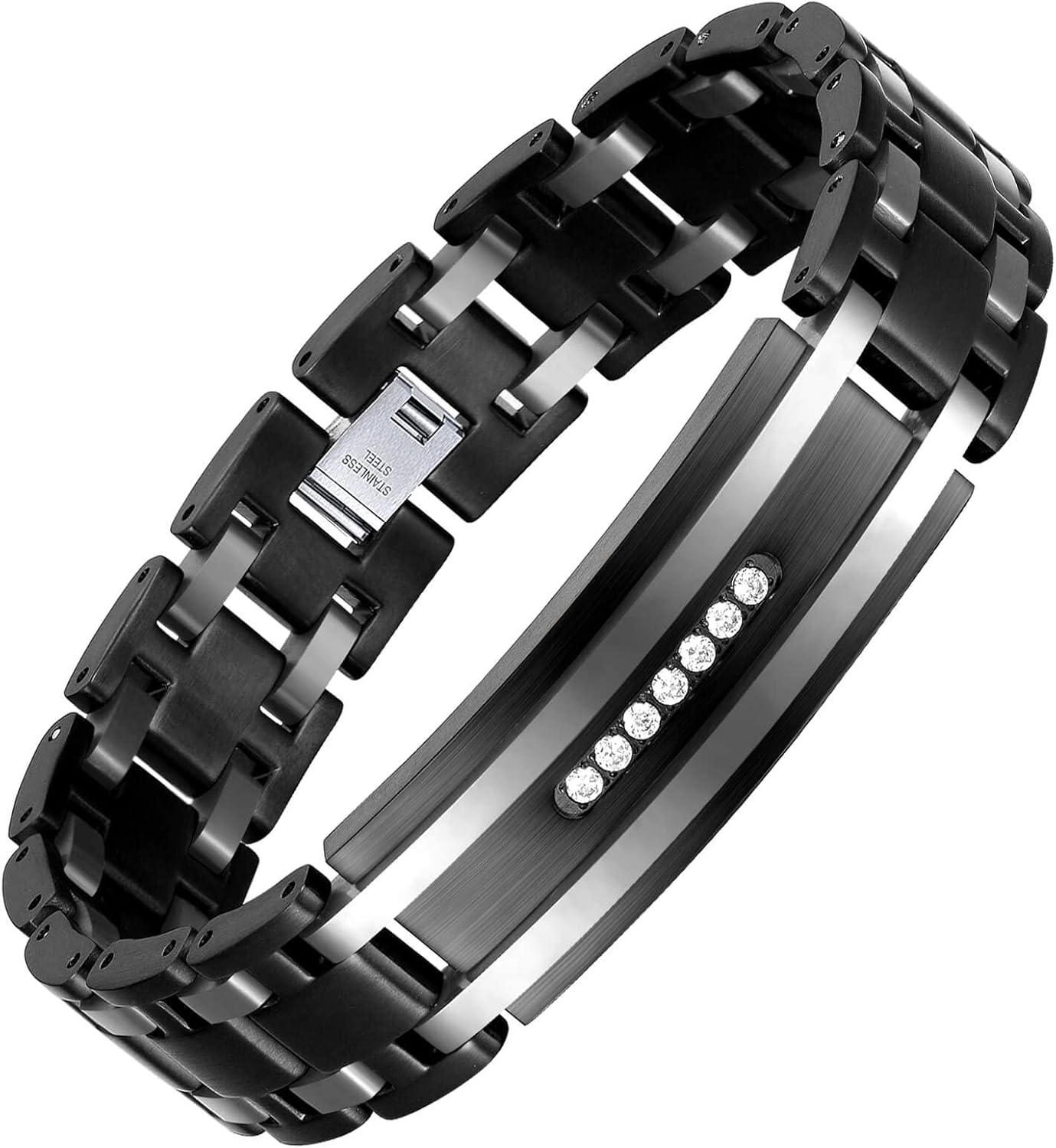 Men's Bracelet Two-Color Diamond Hip-hop Jewelry Gift Birthday Jewelry Gift Husband Boyfriend