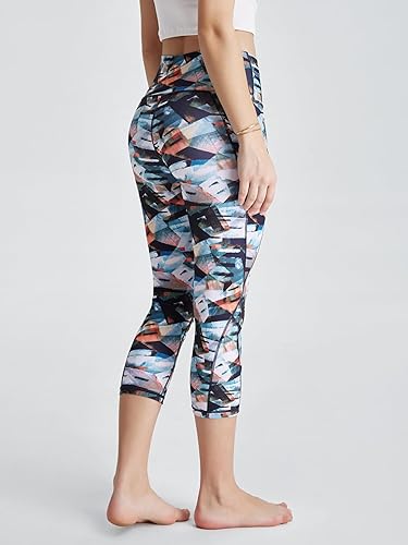 Miniatura 83 de ODODOS - Leggings tipo capri de mujer, no se traslucen y modelan el abdomen, con cintura alta y bolsillos; para hacer yoga, atletismo, ejercicio