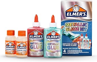 Elmer’s Metallic Slime Kit, Includes Glue and Magical Liquid Activator, 4 Piece Kit - Perfect for Parties, Gift, Kids Activity Time