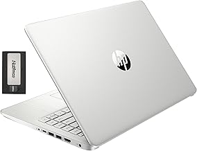 HP Stream - Laptop BrightView HD de 14 pulgadas, Intel Celeron N150, 16 GB de RAM, 416 GB de almacenamiento (128 GB eMMC + 288 GB de estación de acoplamiento), gráficos Intel UHD, cámara 720p, Wi-Fi