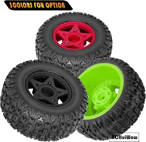 Miniatura 6 de RCHuiWow Ruedas y neumáticos hexagonales RC de 0.472 in0.551 in para camión escala 110, neumáticos de camión RC para 110 Slash 2WD 4 × 4 Senton
