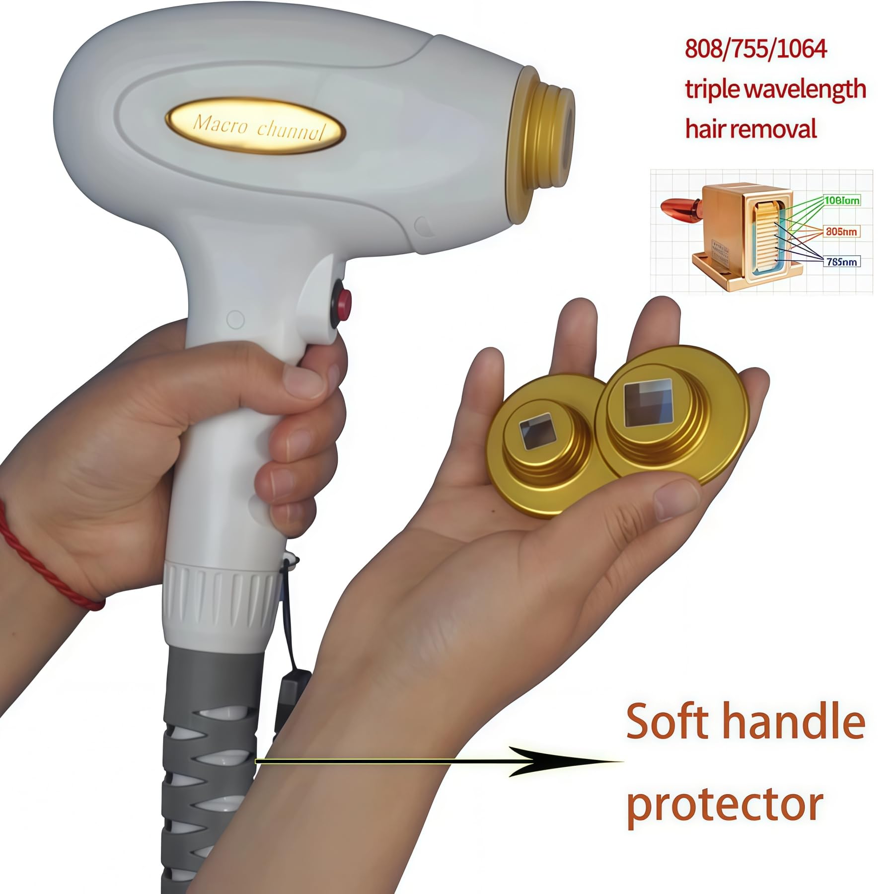 808nm diodo laser depilatore professionale 4 lunghezze d'onda punto di raffreddamento del viso corpo depilatore permanente