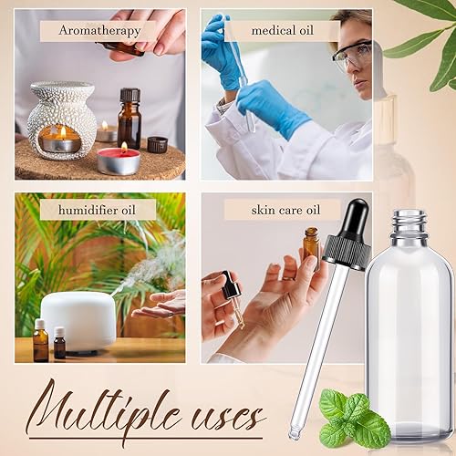 Miniatura 6 de Lallisa Paquete de 48 botellas con cuentagotas de aceite esencial, botellas de vidrio con cuentagotas para bricolaje, perfume de aceite esencial