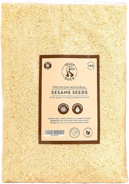 Veggy Duck - Natural Sesame Seeds (1Kg) - Premium Quality | Hulled | GMO Free