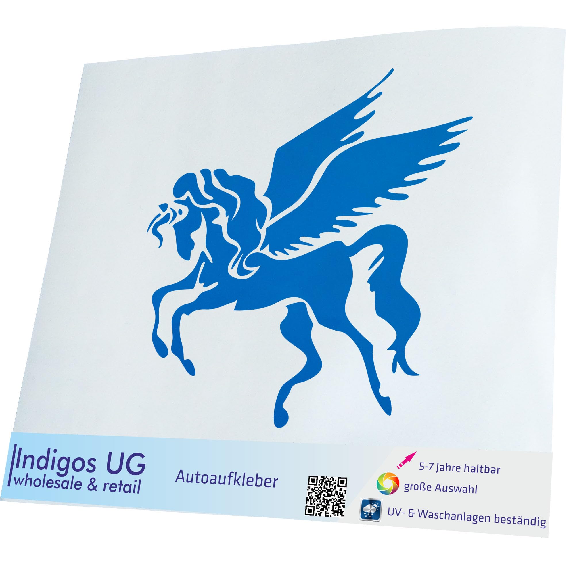 Adesivo Pegasus Alato - INDIGOS UG - JDM Die Cut - 91x88 Mm - Resistente Per Auto E Laptop - 5
