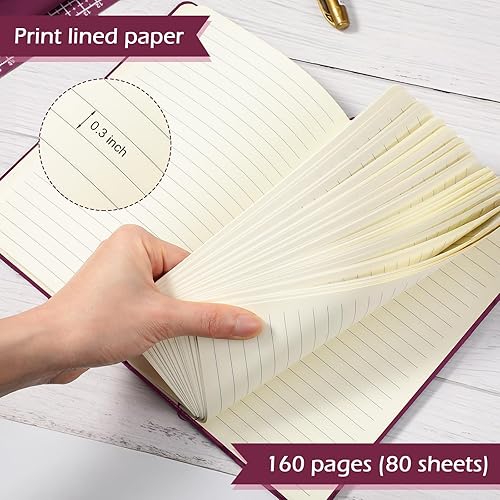 Miniatura 4 de Honoson Paquete de 20 cuadernos a rayas A5, cuadernos ejecutivos de tapa dura de 5.5 x 8.3 pulgadas, diarios de escritura a rayas a granel con banda