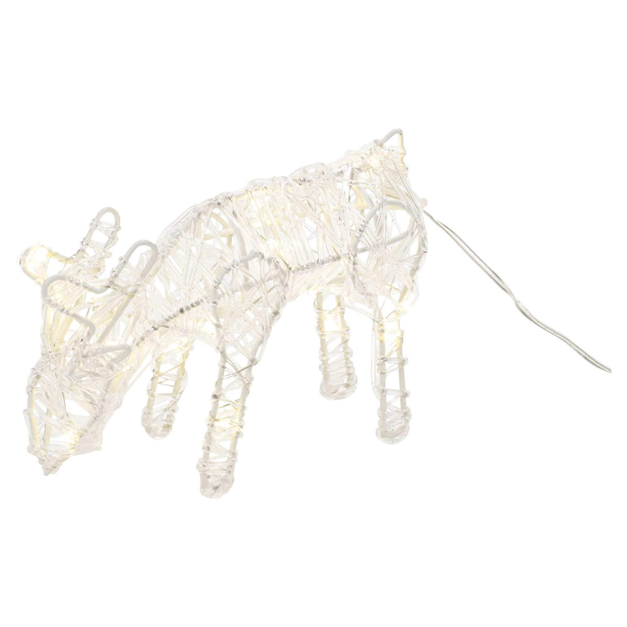 Urbnliving Grazing 20Cm Acrylic Indoor Festive Christmas Light Up Reindeer Lit With 20 Leds Xmas Decoration (Grazing)