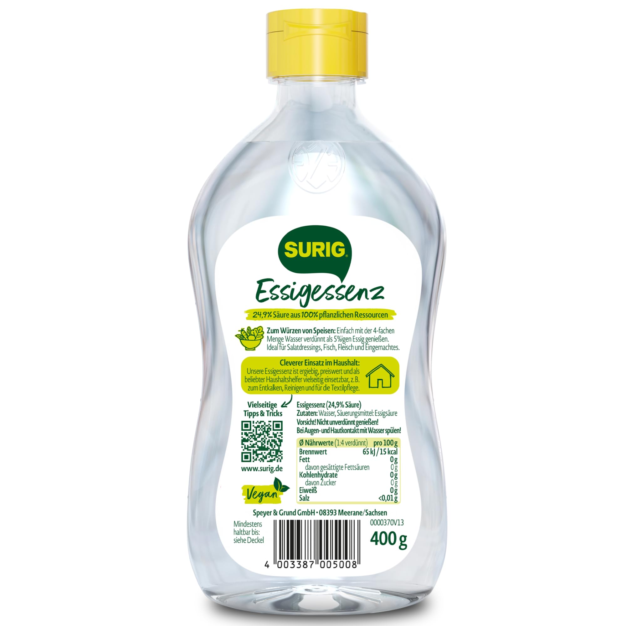 SURIG Esencia de vinagre 25% claro 400 g