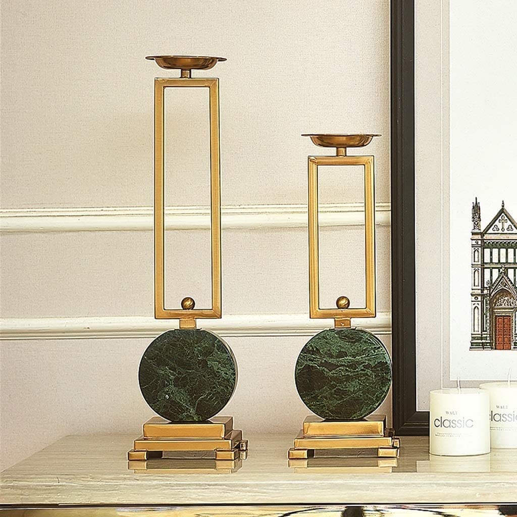 Kerzenleuchter Kerzenständer Kerzenhalter 2-teiliges Set Kerzenständer Für Stumpenkerzen, Moderne Kerzenhalter, Marmor-Metall-Kerzenhalter Für Tischdekoration Kerze Stand Deko