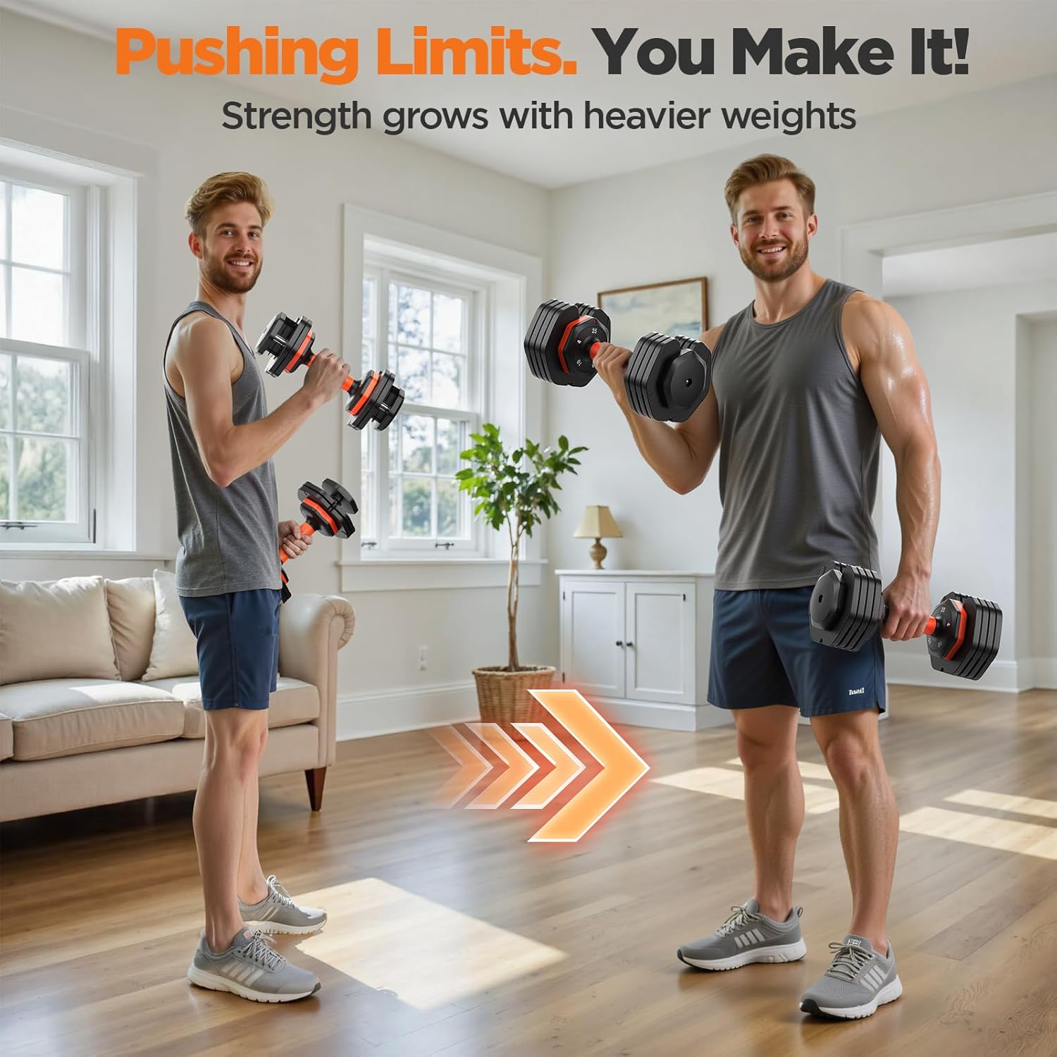 2026 FDB2 Updated Adjustable Dumbbell Set of 2, 110lbs/50lbs Weights Dumbbell Set with Storage Box, 25lbs/55lbs Adjustable Weights with Anti-slip Silicone Grip, Weight Set For Home Gym Suit both Men and Women