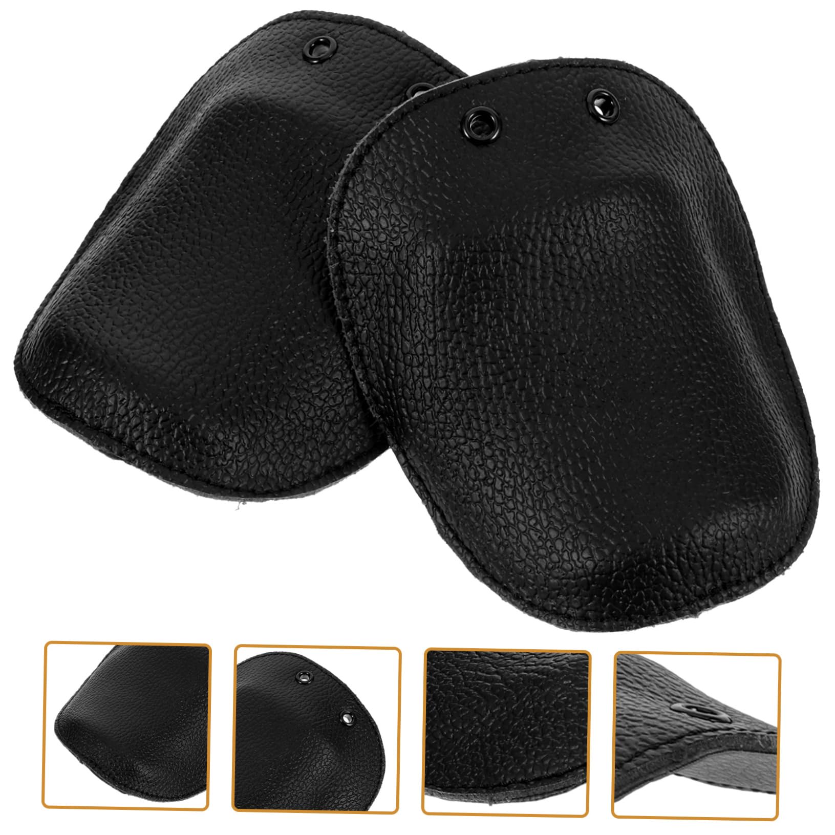BUTIFULSIC 2pcs Metatarsal Shoe Covers for Men Metatarsal Covers Footwear Guard Metatarsal Protector Metatarsal Boot Guard Steel Toe Covers Shoe Toe Protective Covers Black Cowhide