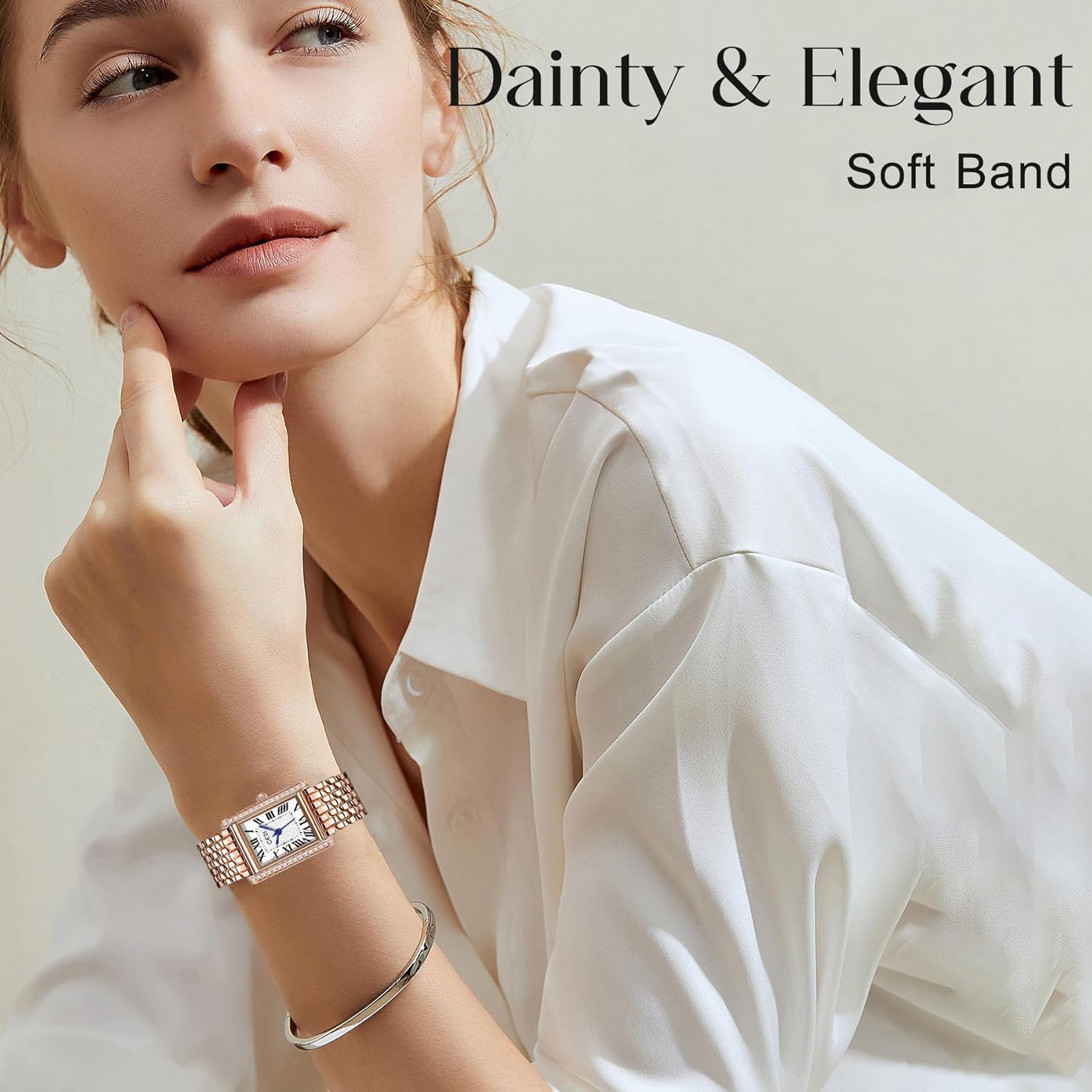 Gold Watches for Women Updated Ladies Quartz Wrist Watchs Stainless Steel Band Women’s Small Dainty Gold Watch Luxury Casual Fashion Bracelet Womens Waterproof Casual Roman Numerals Tools Included - Image 4