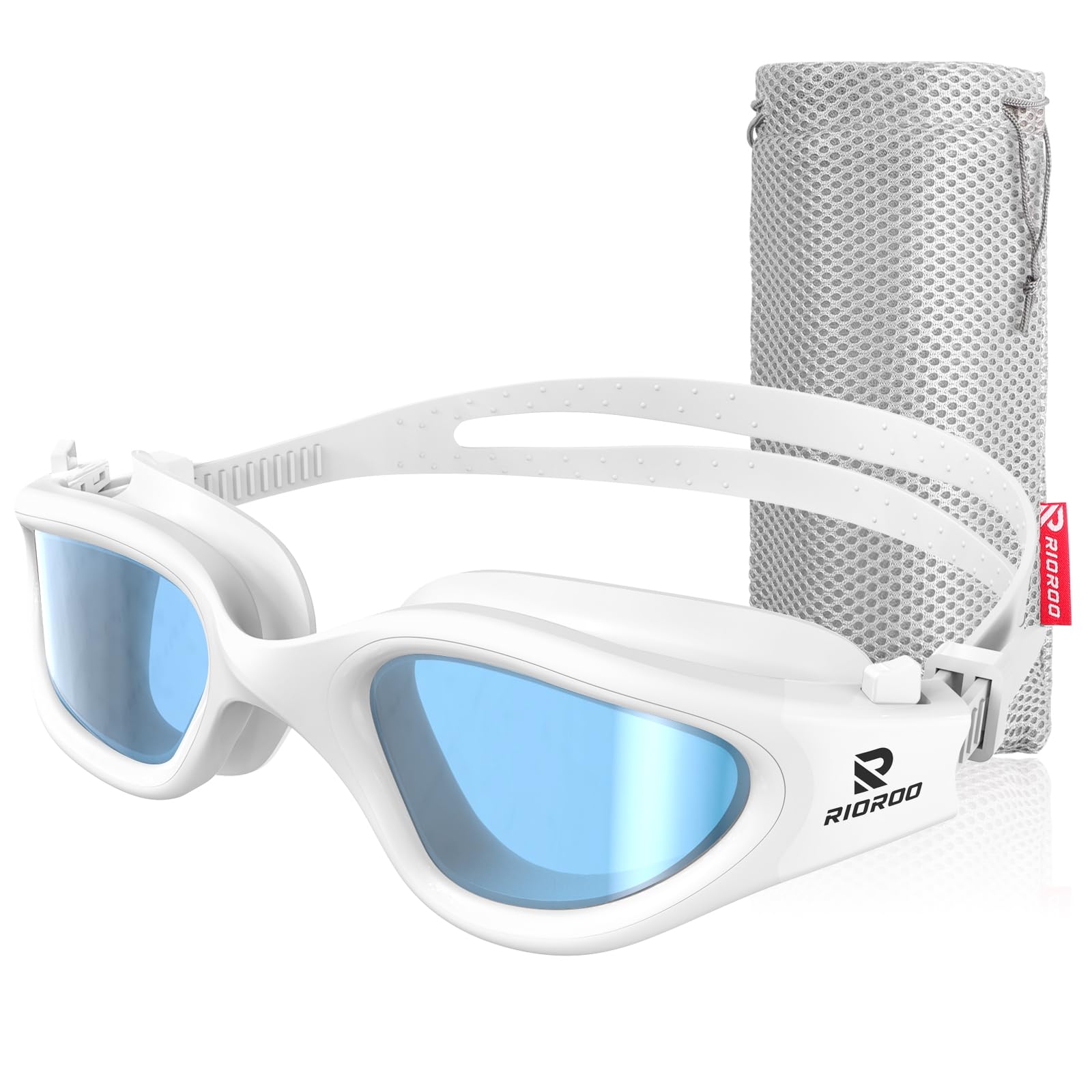 RIOROO Schwimmbrille, Erwachsene Polarisierte Schwimmbrille Geeignet für Frauen und Männer/Leckfrei/Klar Weitwinkel/UV Beständig/Anti Nebel Bequemes Teenager Schwimmen