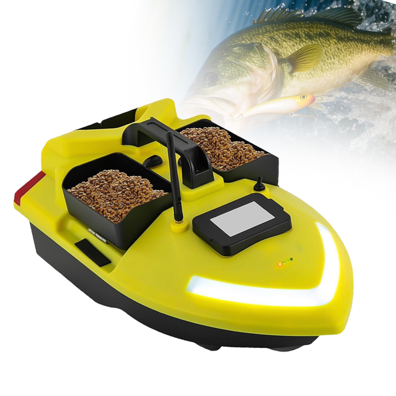 Zdalnie sterowana łódź rybacka, GPS Bait Boat, ładowność 1,8 kg, łódź wędkarska Bait Boat do rzucania przynęt w rzekach, jeziorach lub płytkich wodach,12000mAh