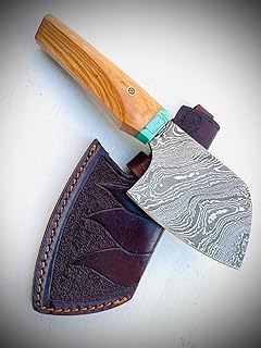 Wilson Roy Custom Handmade Damascus Steel Chopper Kitchen Knife - A Clever Companion for Culinary Mastery and Outdoor Adventures with Leather Sheath /SM18