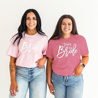 MAIHUN Womens Bride Shirt Team Bride Bridesmaid Tshirt Bachelorette Party Tee Top
