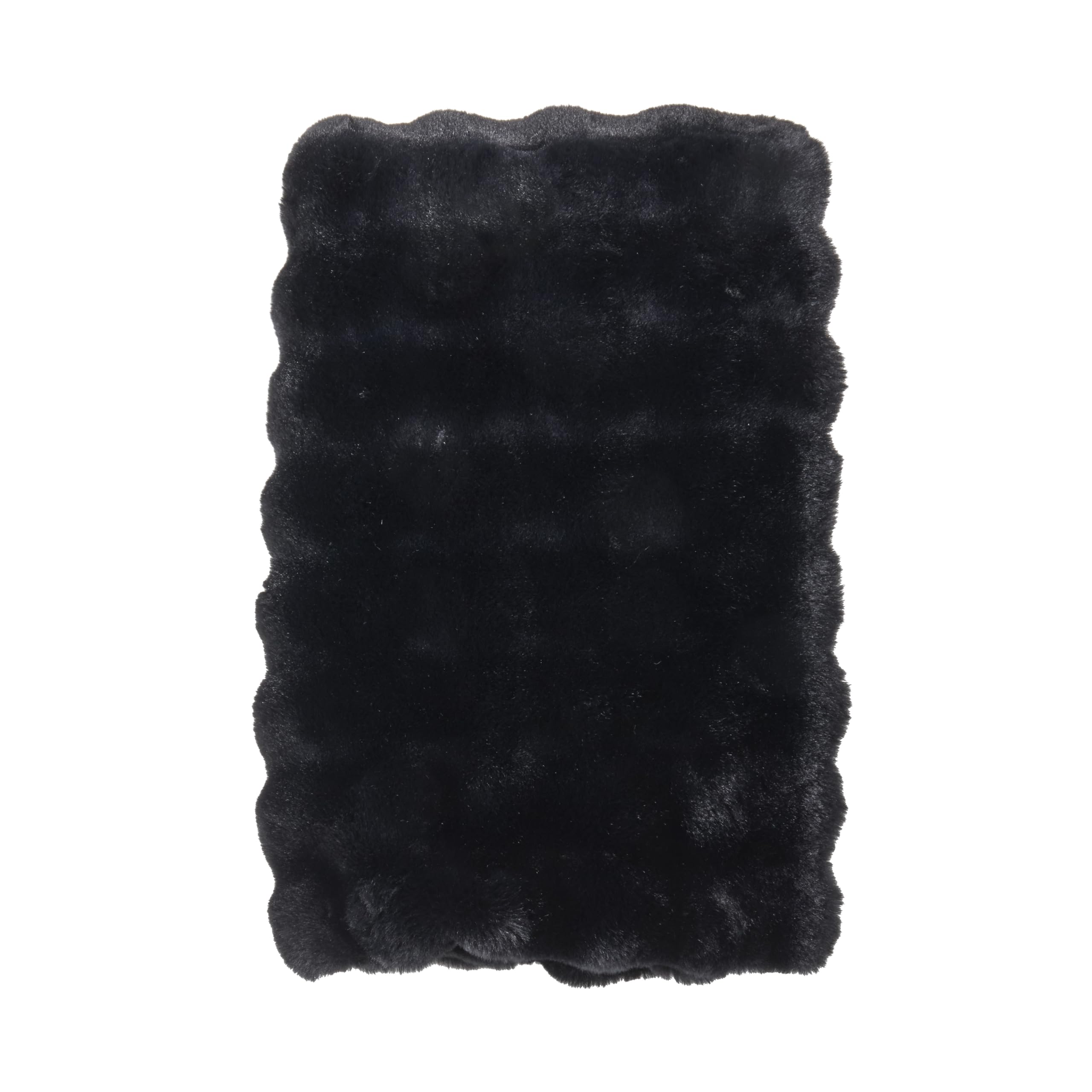 SARO LIFESTYLE Plush Faux Fur Throw Blanket - Ultra Soft Decorative Throw Blanket for Sofa, Bed, Couch, and Cozy Everyday Home Décor, 50"x60", Black