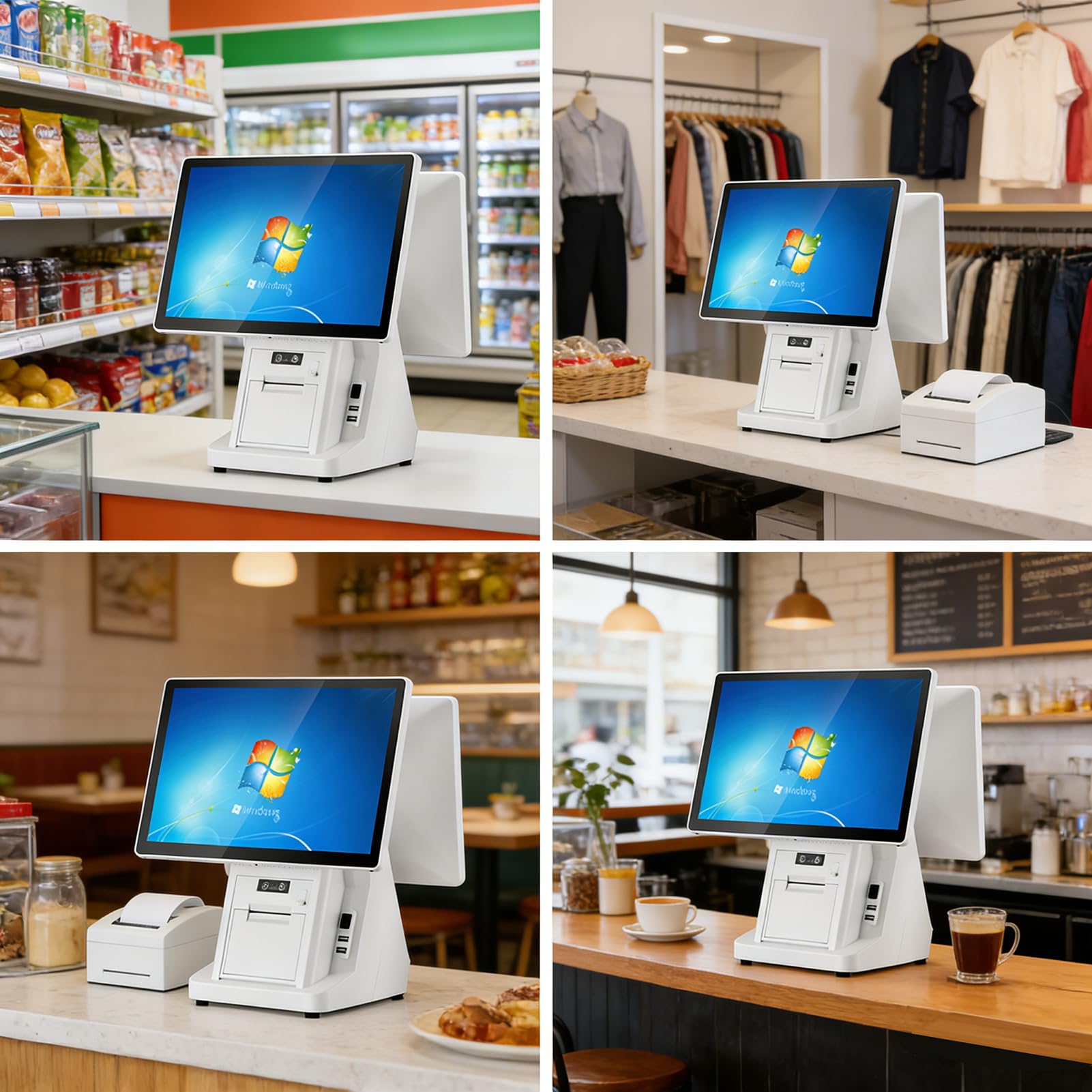 Caja Registradora para Pequeños Negocios, Reducción de Errores en Pedidos y Tiempos de Espera, Ángulo Ajustable con una Mano, para Centros Comerciales, Supermercados