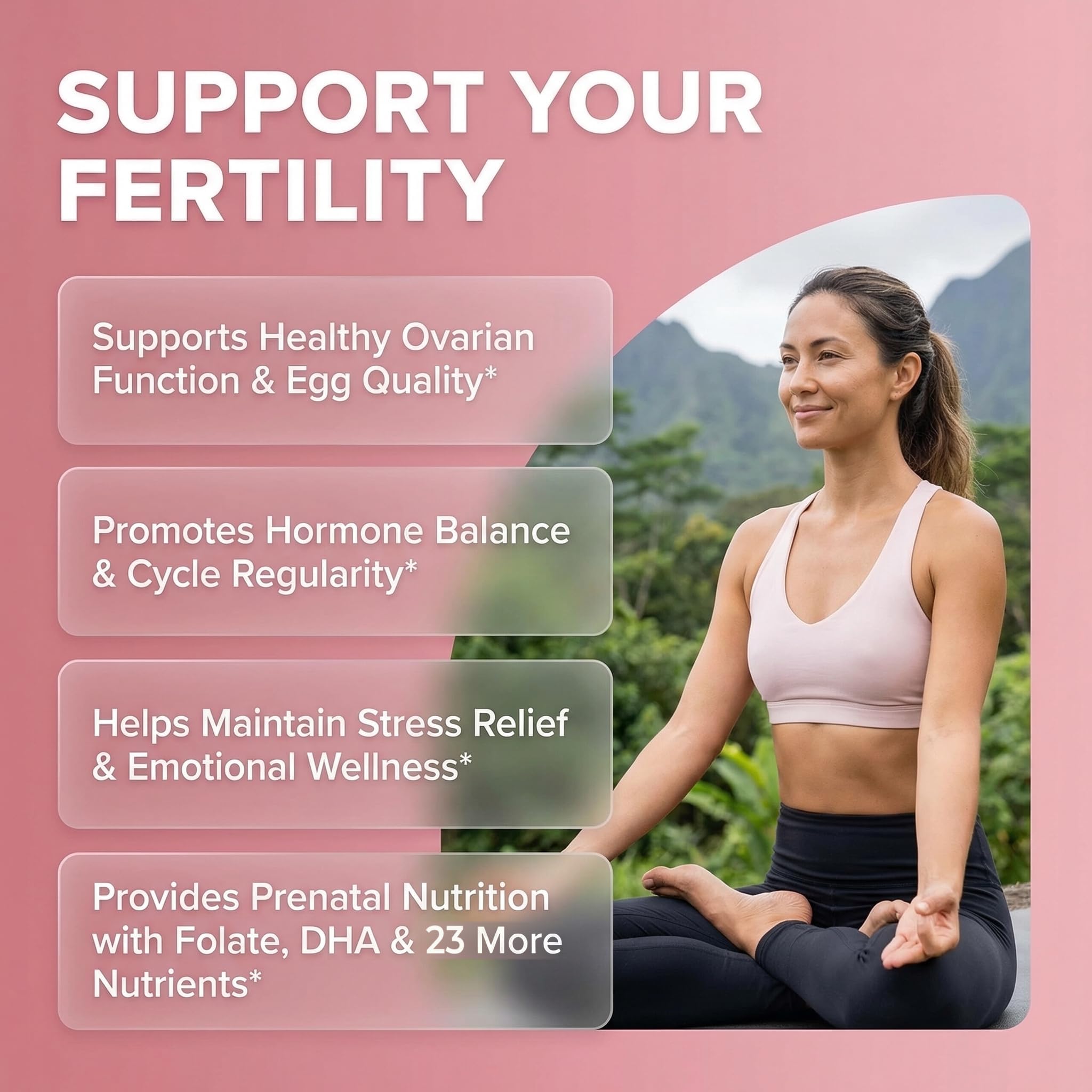 Clean Nutraceuticals Myo-Inositol & D-Chiro Inositol 2050mg Fertility Supplement 40:1 Ratio - Prenatal Vitamins for Women with Ashwagandha Maca Root Vitex Chasteberry Iron DHA Folic Acid DIM Zinc (1) — Amazon image 2