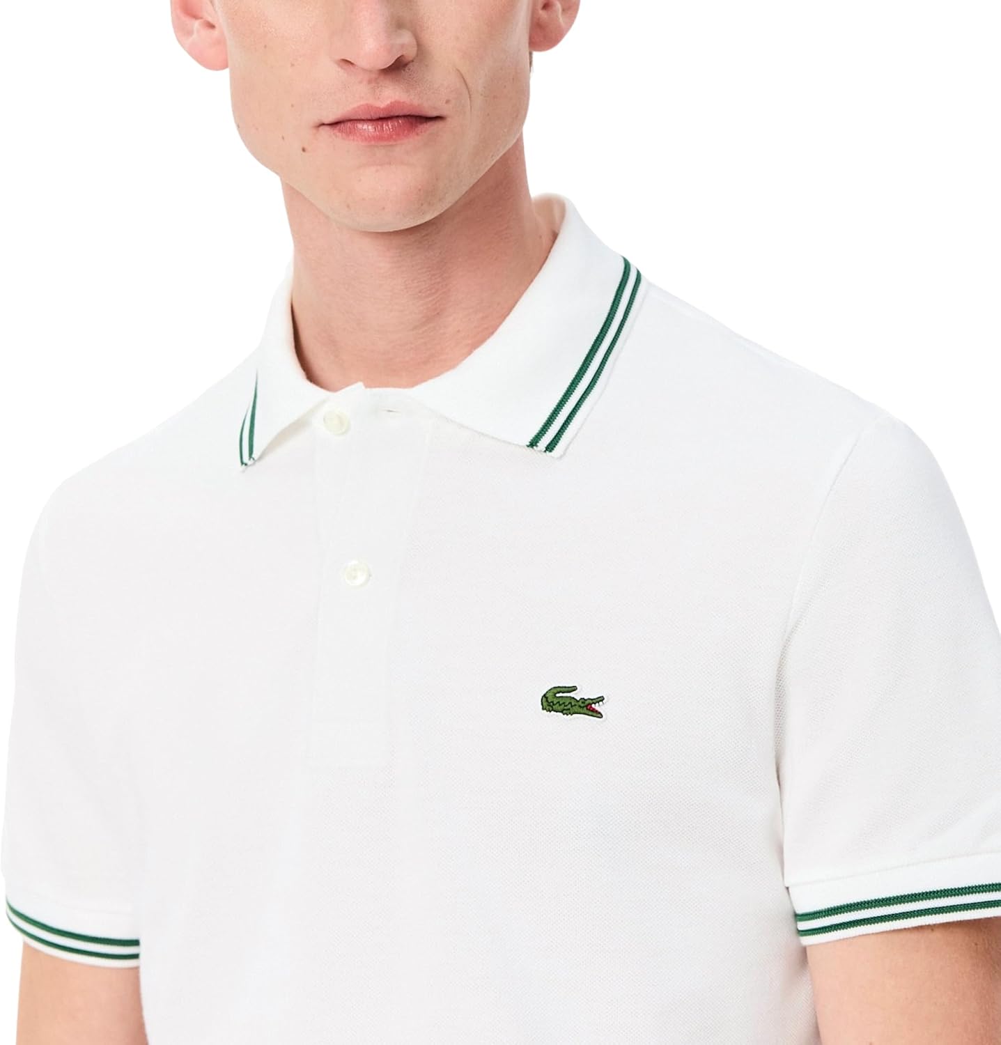 Lacoste Mens Smart Paris Regular Fit Contrast Neck Polo Shirt - Image 3