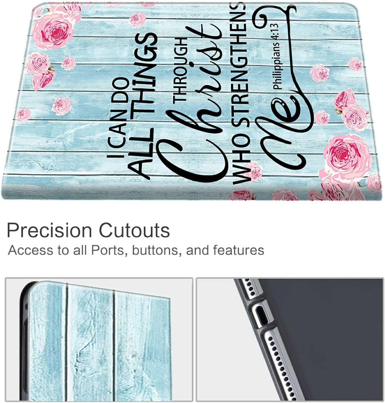 Case for 7" Kindle Paperwhite 12th Gen 2024 Released & Kindle Colorsoft Signature Edition PU Leather Shockproof Stand Protective Cover with Auto Sleep/Wake,Bible Verses Philippians 4-13