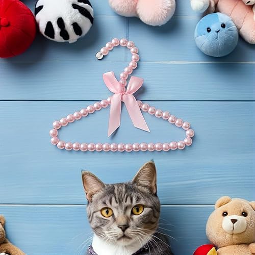 Miniatura 5 de 5 perchas de perlas para ropa de niño y niña, color rosa, para guardería, armario, decoración de ropa para mascotas