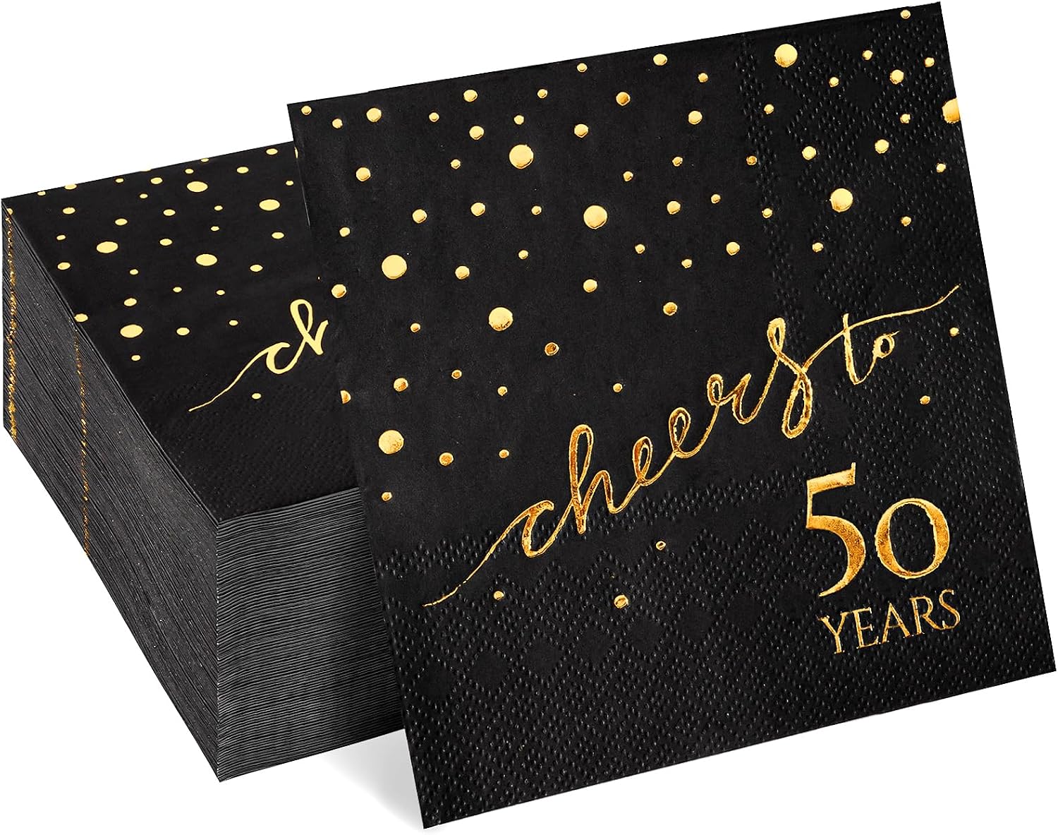 100 Pack of 50th Birthday Napkins, Cheers to 50 Cocktail Party Napkins