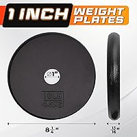 Vista 2 de Yes4All Placa de peso estándar de hierro fundido de 1 pulgada, ideal para entrenamiento de fuerza, peso múltiple: 5 libras a 25 libras