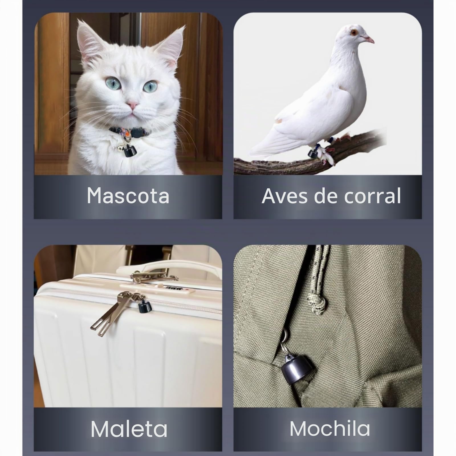 Collar Localizador GPS para Gato y Perro — Mini Localizador GPS para Gato – Seguimiento Mundial – sin Costos Adicionales – Compatible con iOS y Android – para Cualquier Collar – Localización