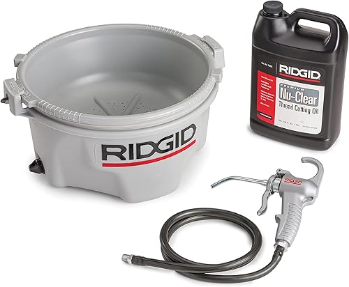 Miniatura 2 de RIDGID 10883 Model 418 - Engrasador con aceite de corte de hilo prémium y RIDGID - 32808 1 galón Endura-Clear Endura-Clear Aceite de corte de rosca
