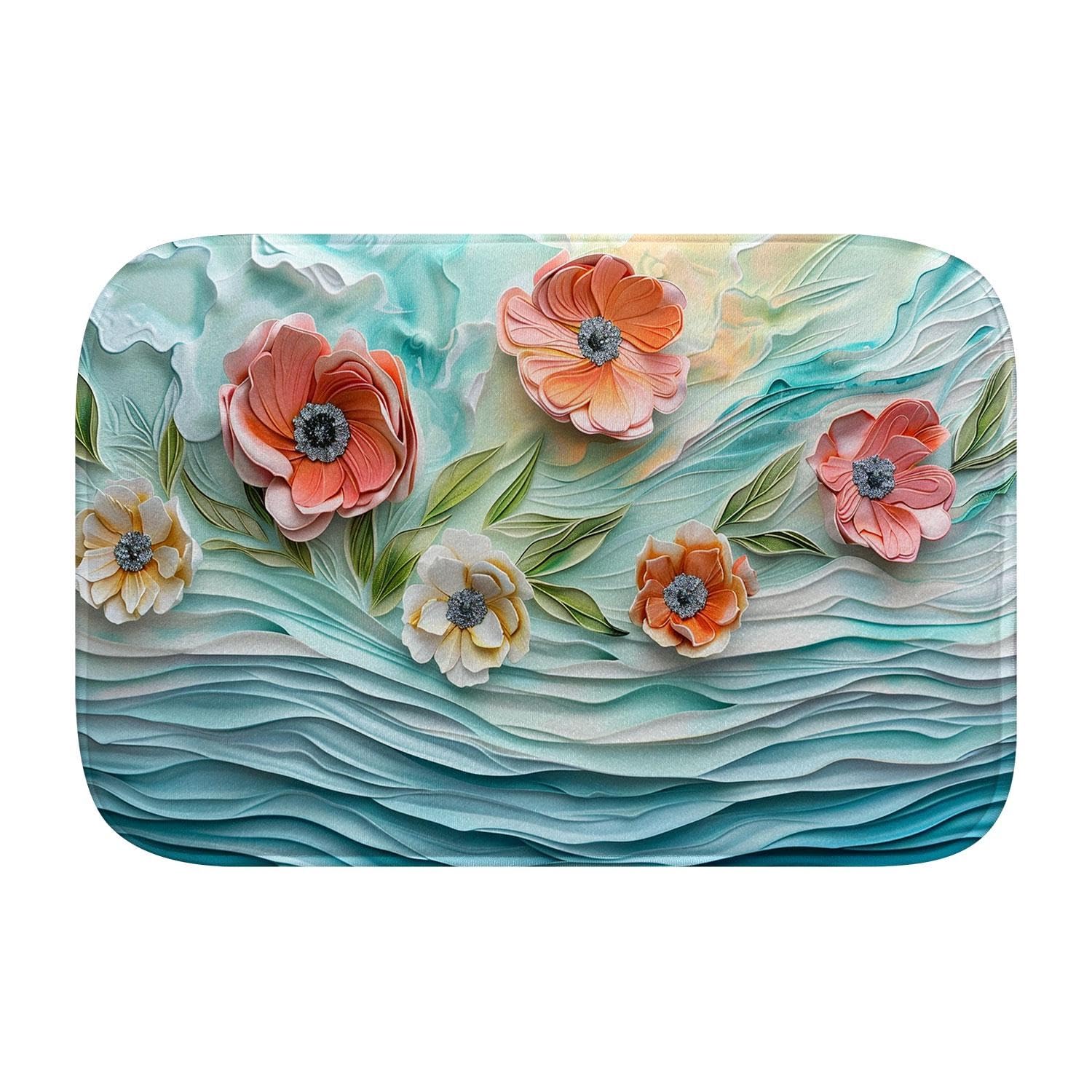 Tapis de bain en mousse anti-glisse et lavable 90 x 60 cm lot de 2 pièces