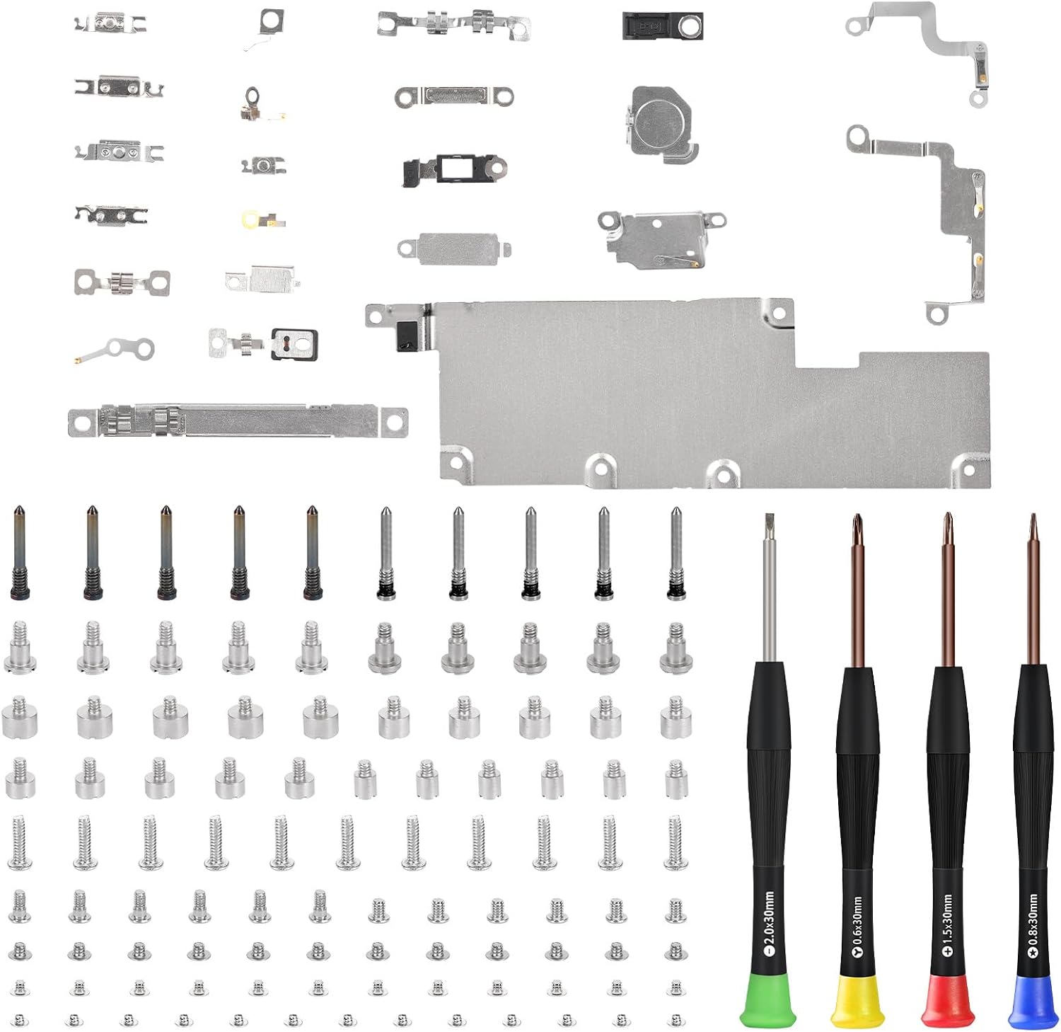 for iPhone 15 Pro Complete Screws Metal Bracket Replacement | Full Set Inner Screws with Metal Plate Cover Replace with Fix Tool Screwdrivers for A3102 A2848 A3101 A3104