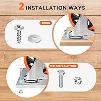 Vista 5 de W B D WEIBIDA Ruedas giratorias de 5 pulgadas con doble bloqueo, juego de 4 ruedas resistentes, rodamientos silenciosos, ruedas superiores