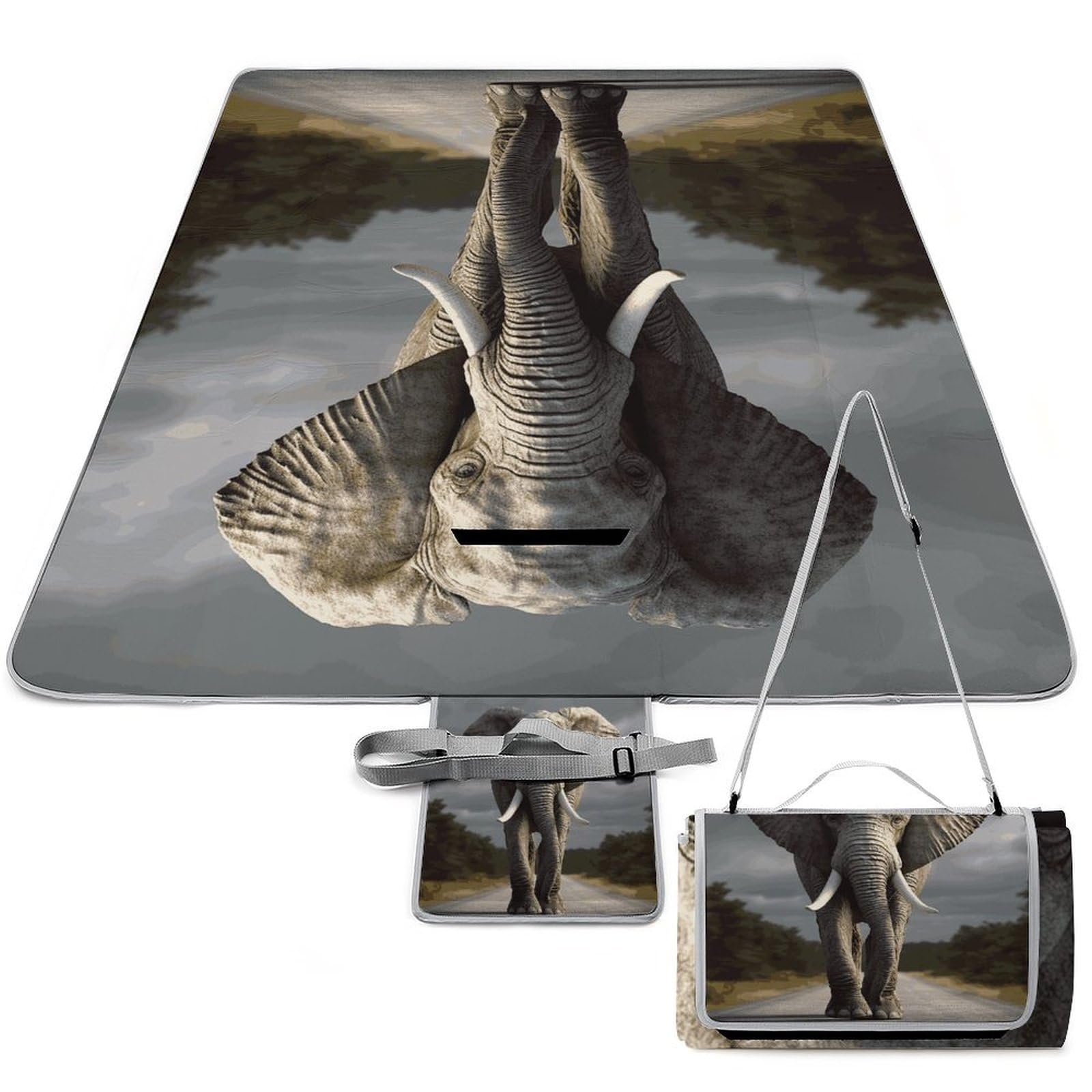 Tapis de pique-nique imperméable 147x147 cm pour s'asseoir au sec sur la pelouse