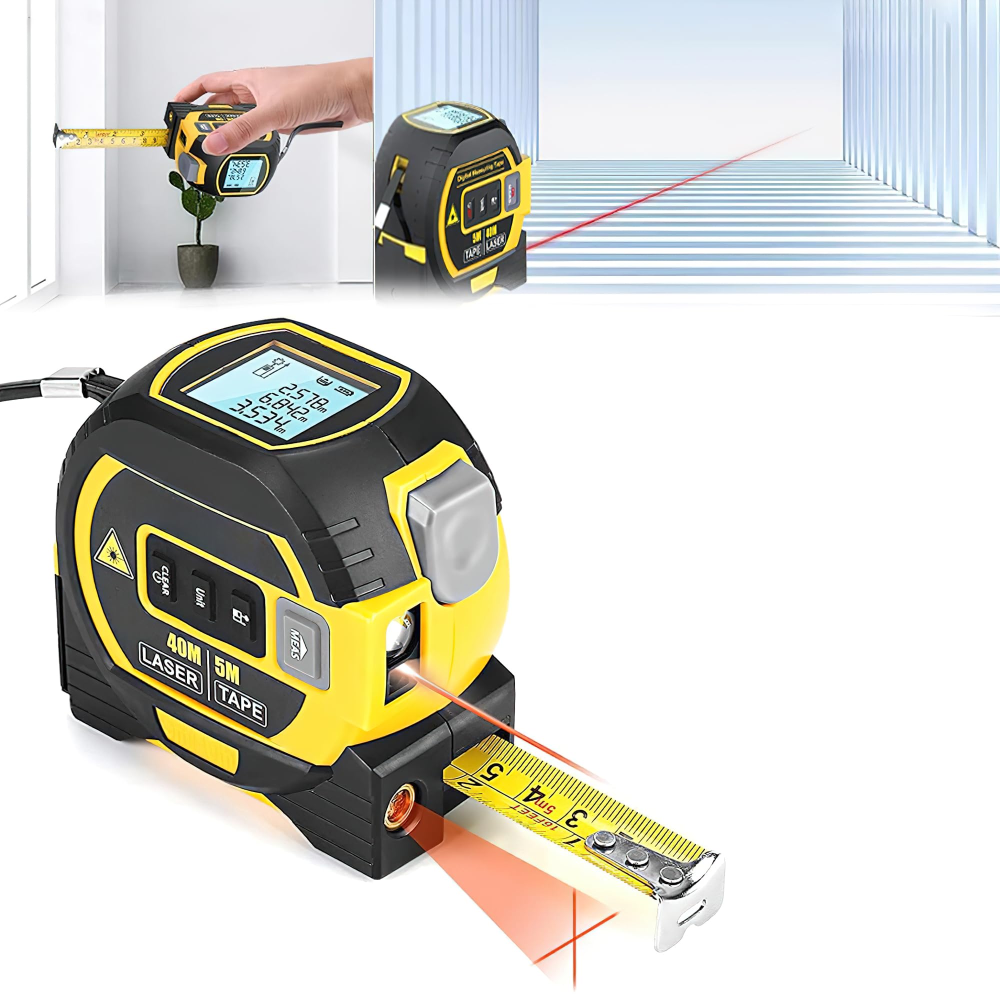 ACMUST 3-in-1 Digital Measuring Tape with Infrared Measurement, Electronic Distance Meter Device, Auto Level Line Tool, 40 Meter Range, Inch, Feet and Meter Measurer (B0D2P4KPPS) Amazon Price History, Amazon Price Tracker
