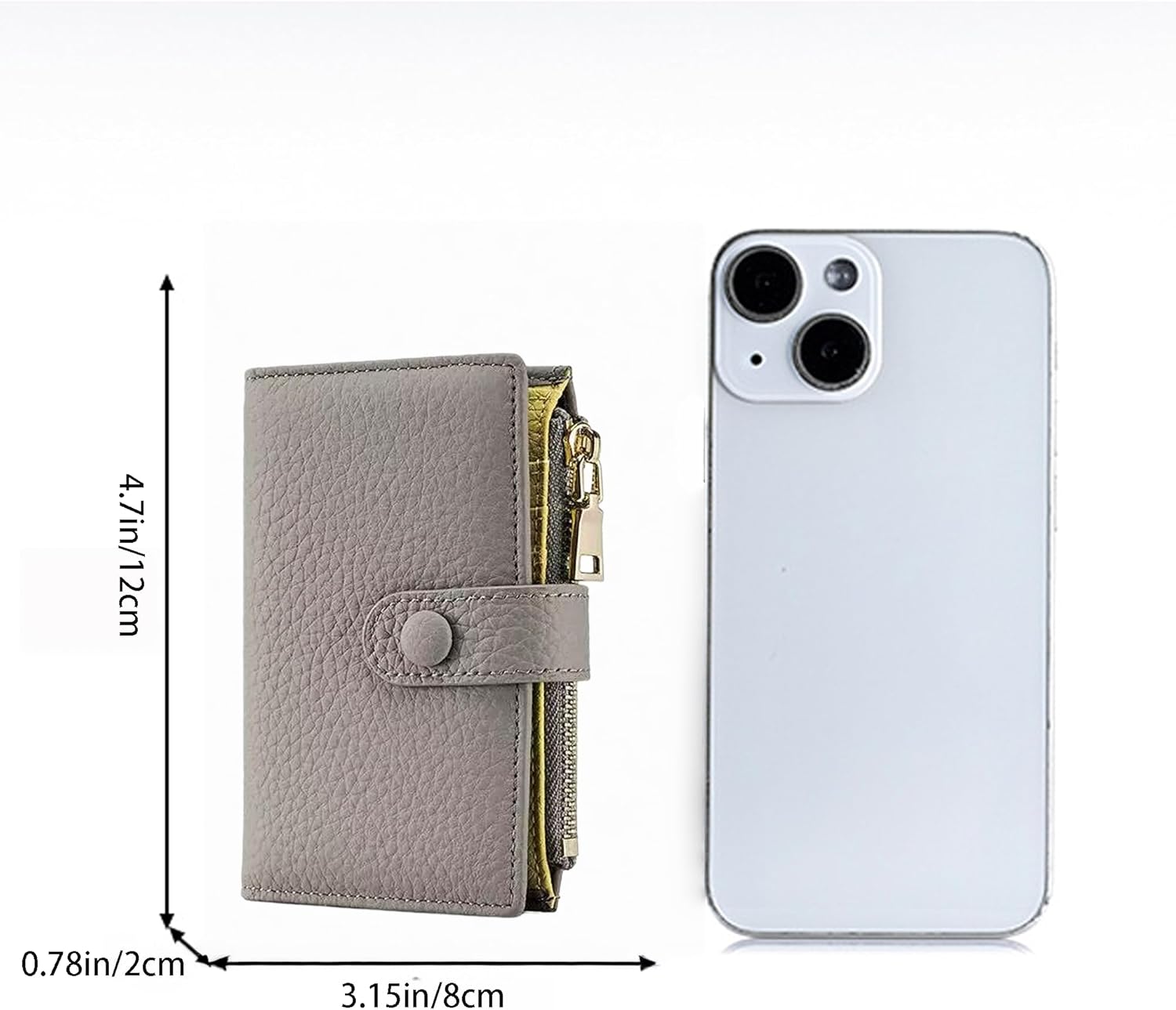 Fashion Small Coin Purse for Women - Credit Card Holde Change Purse with Zipper, Leather Travel Compact Keychain Walle for Cash Key (B) - Image 2