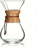 AGOGO Ensemble de Machine à Café à Verser, Filtre en Acier Inoxydable 304 de Style Classique 1000ml | Kit Barista pour cuisine domestique, Café, Camping & Bureau ; Styles Classique, Mince, Diamant de 600ml-1200ml ; Comprend brosse & serviette.