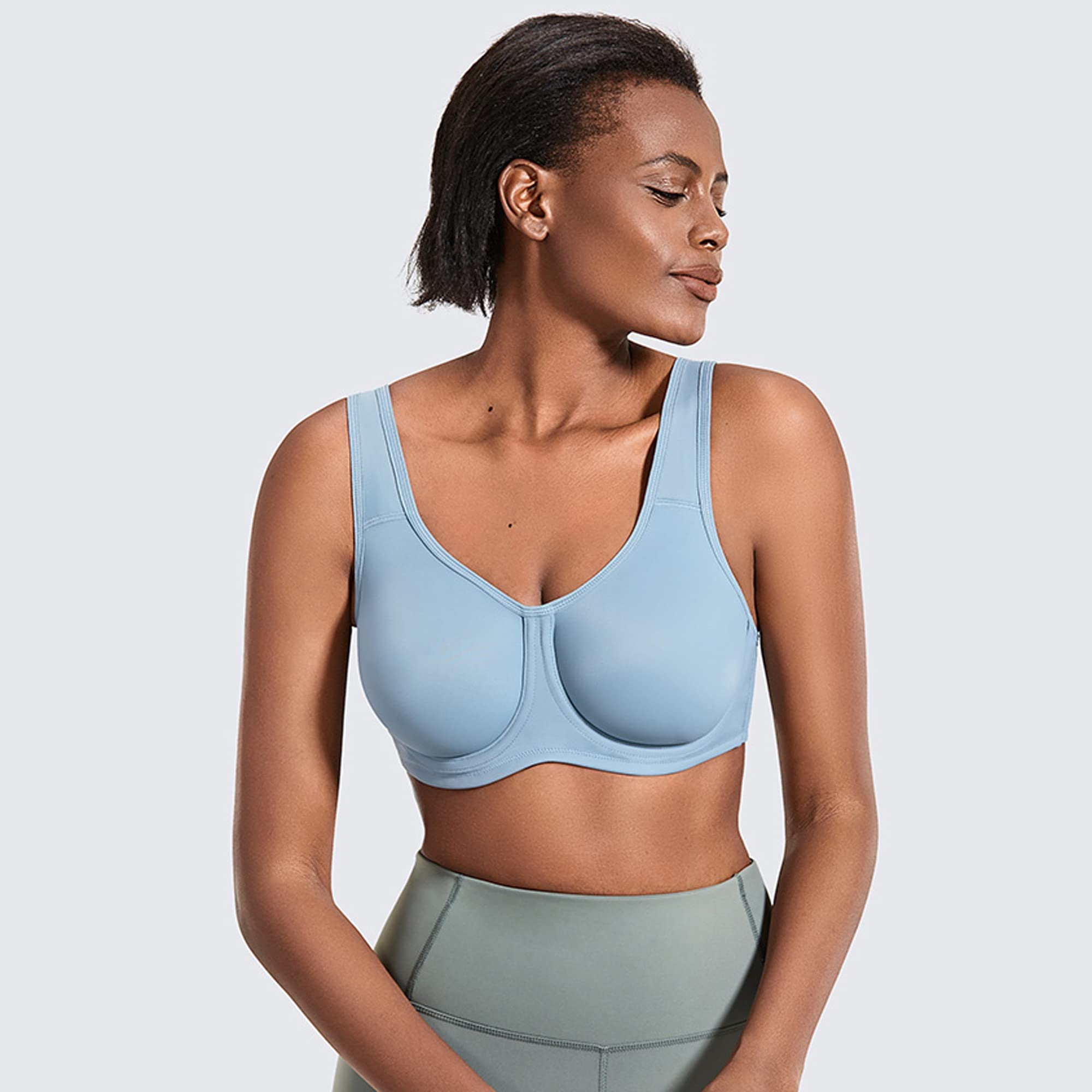 WENJUN Soutien-gorge de sport à couverture complète pour femme, soutien-gorge de soutien grande taille, soutien-gorge court sans armatures, pour la course à pied, le fitness (couleur : noir, taille :