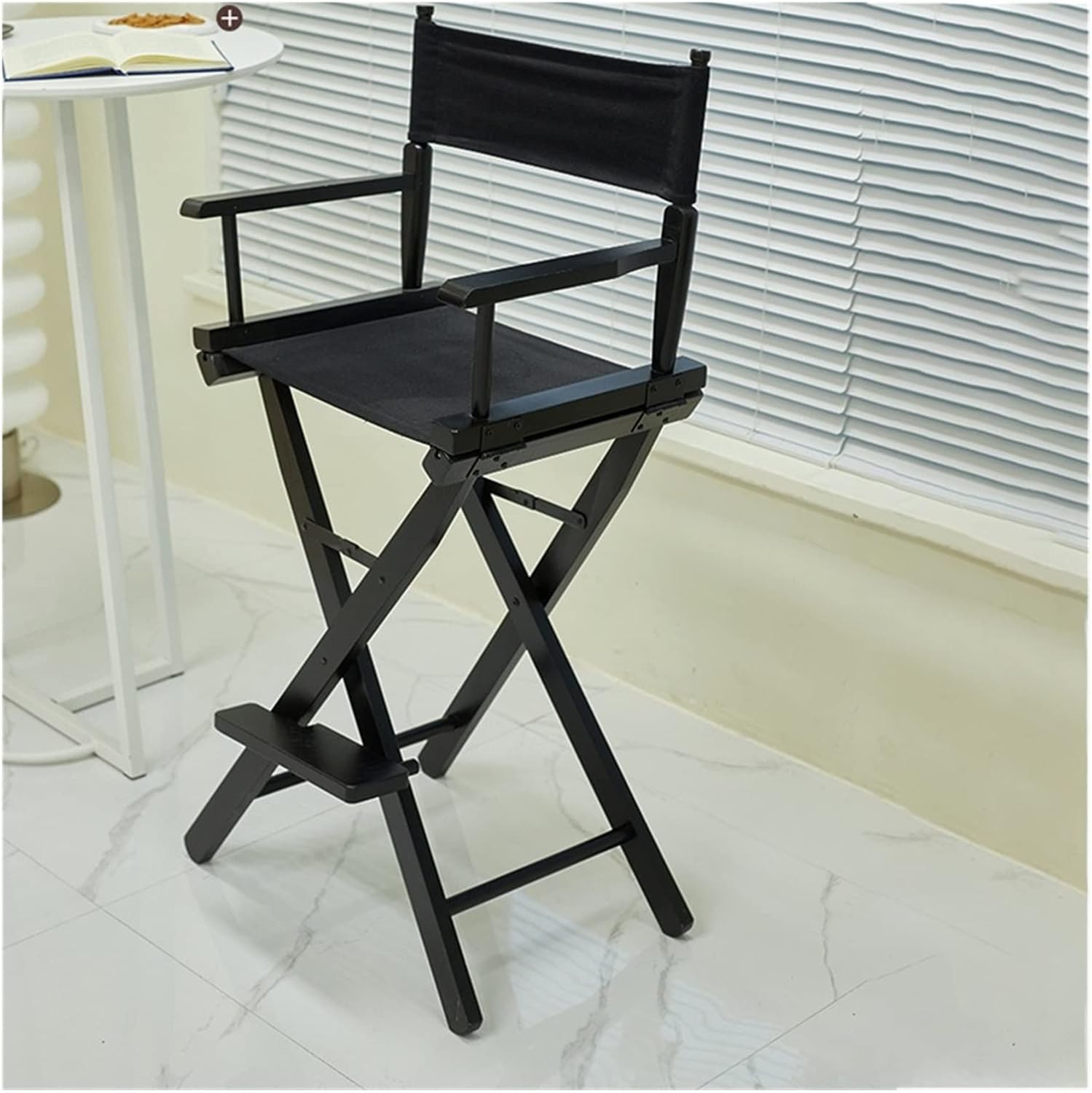 Dining Chairs Outdoor Portable Folding Chair Outdoor Courtyard Balcony Backrest Armrest(Black)