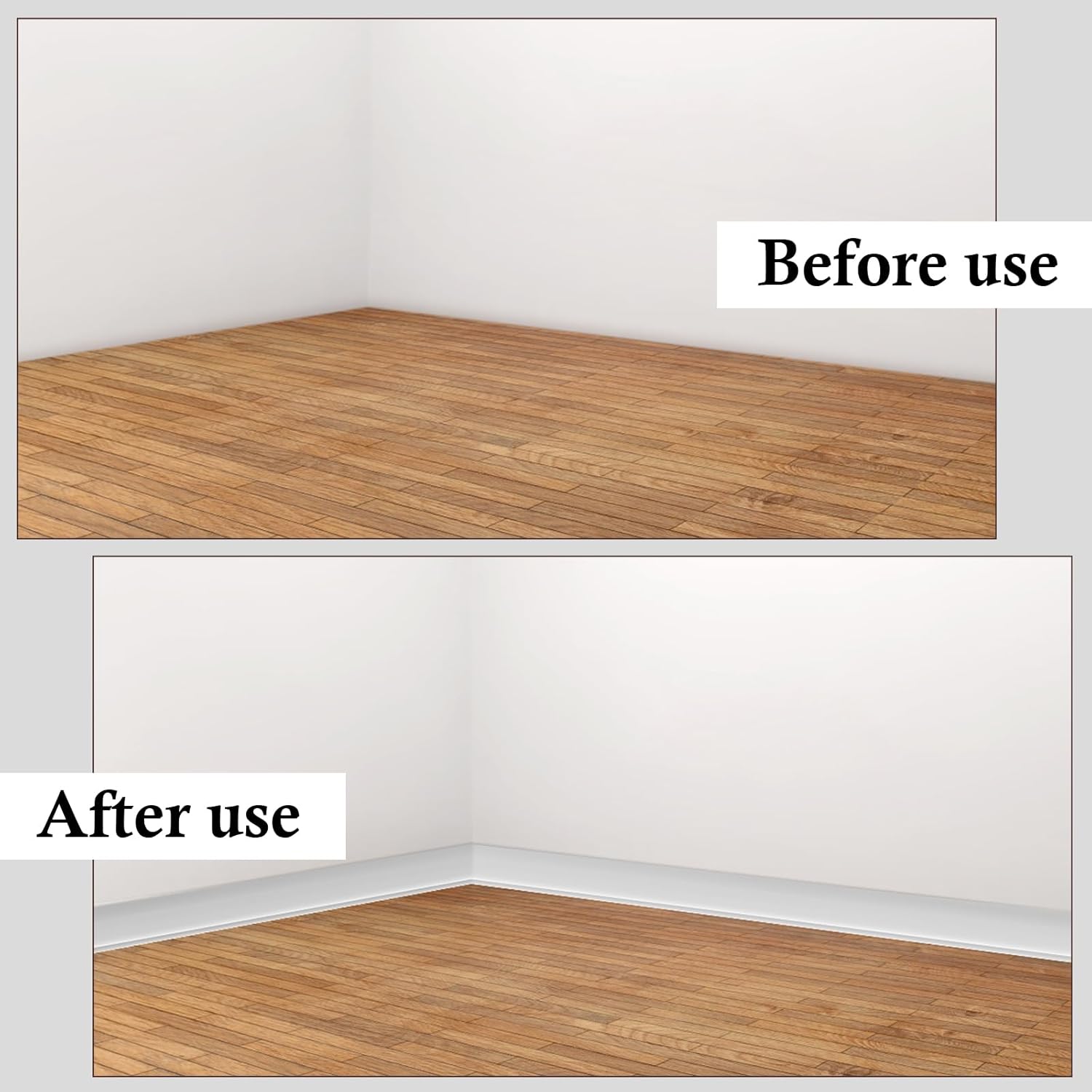 Flexible Baseboard Molding Trim 4" x 15 ft, 20ft 40ft 50ft 60ft 100ft Self-Adhesive Vinyl Wall Base Cove Base, Peel and Stick Rubber Wall Base Molding Trim - White - Image 7