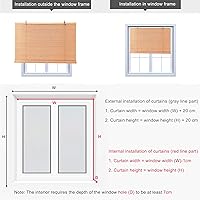 Vista 6 de Geovne Persiana enrollable de bambú con filtro de luz, persianas de bambú natural, persiana enrollable de bambú retro, persianas enrollables