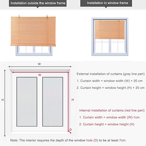 Miniatura 7 de Geovne Persiana enrollable de bambú retro persianas de bambú natural persianas enrollables de bambú tejidas a mano cortinas enrollables de bambú
